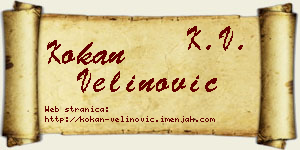 Kokan Velinović vizit kartica